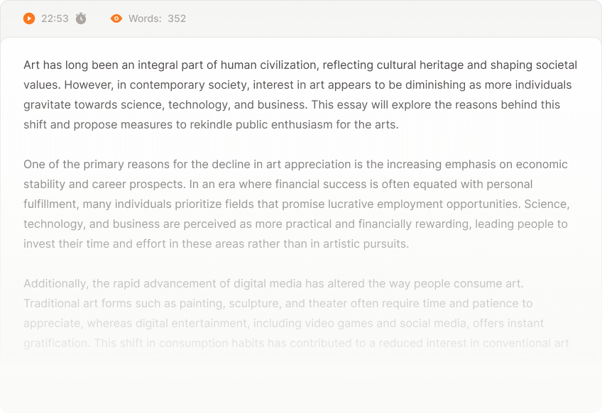 IELTS Writing Interface