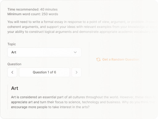 IELTS Writing Interface